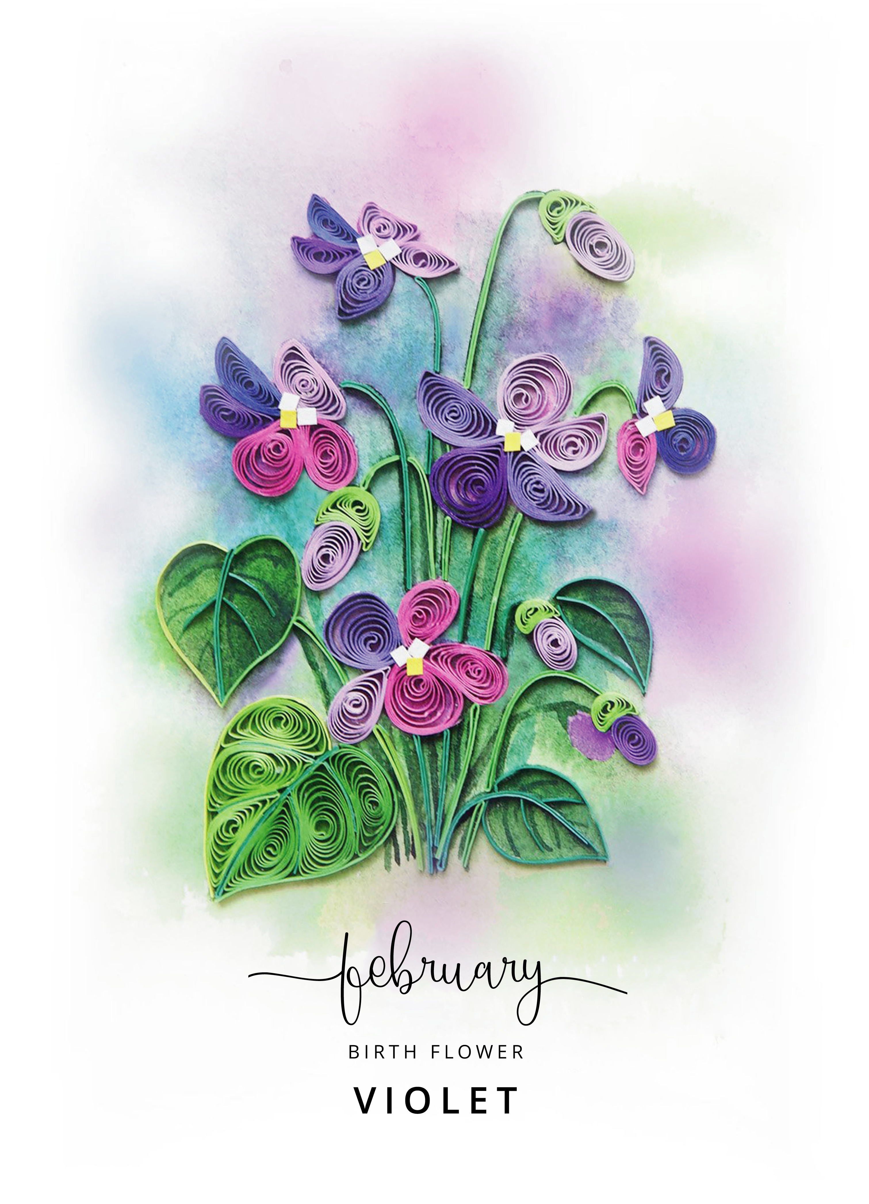 QUILLING FEBRUARY BIRTHDAY CARD